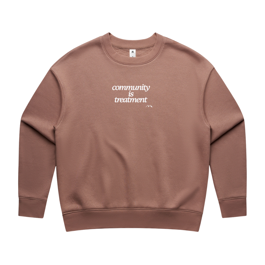 Community Is Treatment Embroidered Crewneck