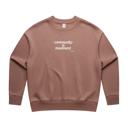 Community Is Treatment Embroidered Crewneck